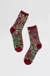 Sock Candy Serpentine Floral Black Sheer Sock In Black, Women's At Urban Outfitters In Black