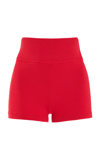 Elce Exclusive Sol Ribbed-knit Shorts In Red