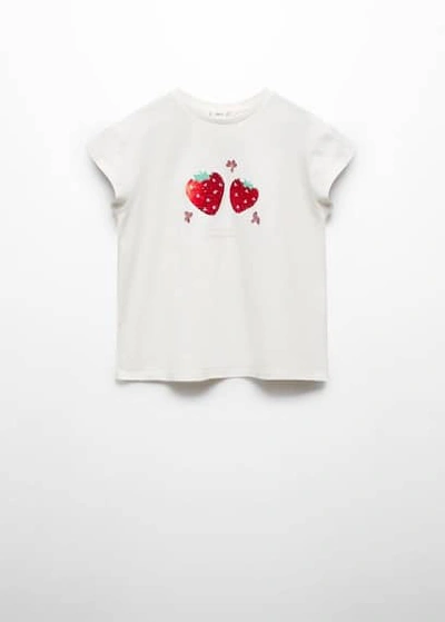 Mango Kids' Sequin Print T-shirt Off White