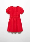 MANGO CUT-OUT RUCHED DRESS RED