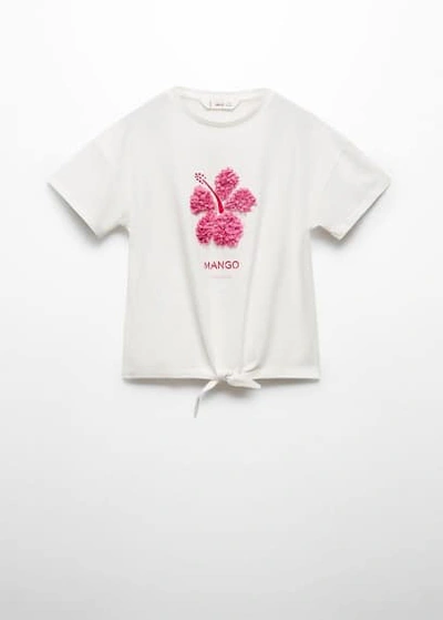 Mango Kids' Knot Printed T-shirt Off White