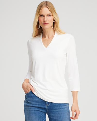 Chico's Touch Of Cool™ 3/4 Sleeve Tee In White Size 16/18 |