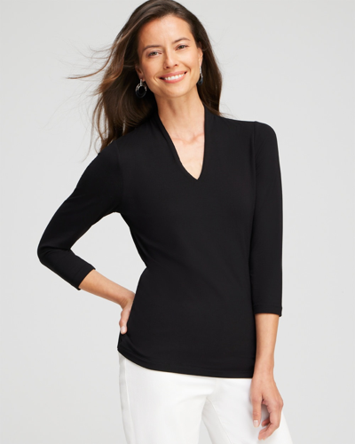 Chico's Touch Of Cool™ 3/4 Sleeve Tee In Black Size 20/22 |