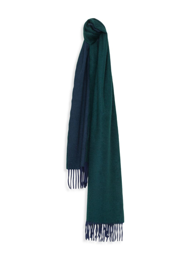 Begg X Co Men's Semi-reversible Cashmere Scarf In Tartan Green