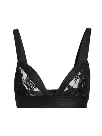 Dolce & Gabbana Women's Pizzo Lace Triangle Bralette In Black