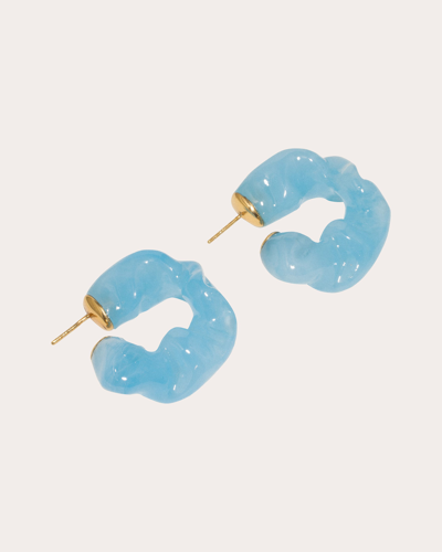 Completedworks Women's Ruffle Huggie Earrings In Blue