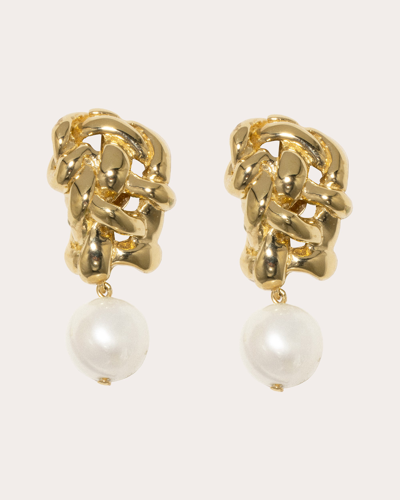 Completedworks Recycled Silver The Paths Of Memory Freshwater Pearl Earrings In Gold