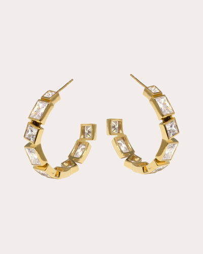 Completedworks Women's Cubic Zirconia Quadrilateral Hoop Earrings In Gold