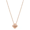 Adornia Beveled Flower Necklace Rose Gold In Pink