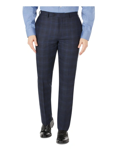 Calvin Klein Jerome Mens Stretch Wool Suit Pants In Blue