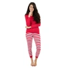 Leveret Christmas Womens Two Piece Cotton Pajamas Striped In Red