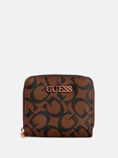 Guess Factory Bonbon Signature G Small Wallet In Brown