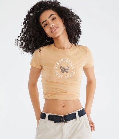 Aéropostale Circle Butterfly Graphic Tee In Yellow