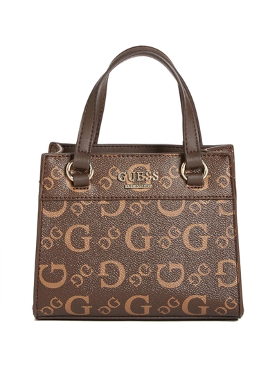 Guess Factory Taylor Mini Crossbody In Brown