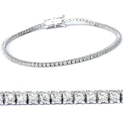 Pompeii3 14k White Or Yellow Gold Round-cut Diamond Tennis Bracelet 2cttw 7" Women's In Multi