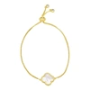 Adornia Adjustable Bolo White Mother Of Pearl Flower Bracelet Gold In White