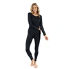 Leveret Womens Two Piece Neutral Solid Thermal Pajamas In Blue