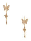 GUESS FACTORY RHINESTONE BUTTERFLY DANGLE EARRINGS