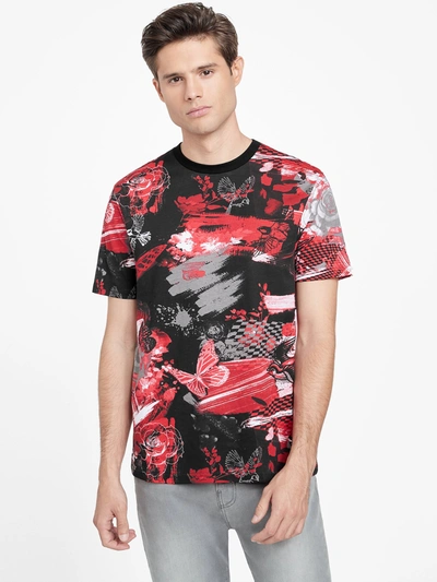 Guess Factory Rue Print Tee In Black