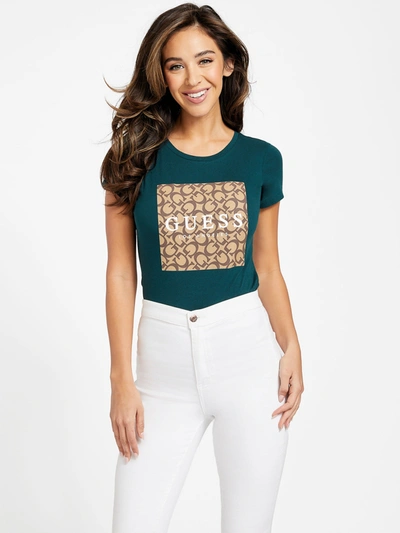 Guess Factory Orley Logo Tee In Green