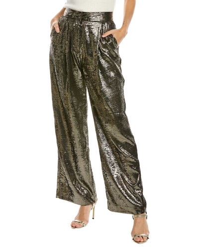 French Connection Alara Metallic Trouser In Silver