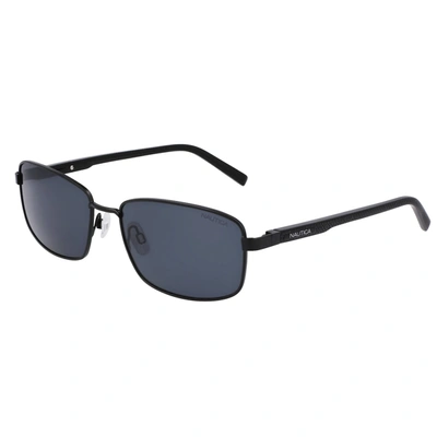 Nautica Mens Logo Rectangle Sunglasses In Black