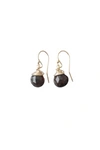 A Blonde And Her Bag Jill Short Drop Earring In Smoky Quartz In Black
