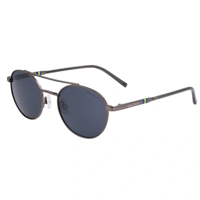 Nautica Mens Logo Round Sunglasses In Silver