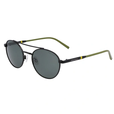 Nautica Mens Logo Round Sunglasses In Black