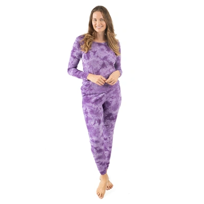 Leveret Womens Two Piece Cotton Pajamas Tie Dye In Purple