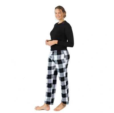 Leveret Christmas Womens Cotton Top Flannel Pant Pajamas Plaid In Black