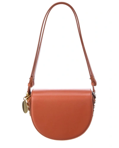 Stella Mccartney Frayme Small Flap Shoulder Bag In Brown