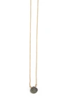 A Blonde And Her Bag Stephanie Delicate Drop Demi Fine Necklace In Labradorite In Black