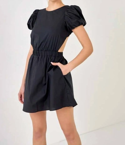 English Factory Suspender Back Mini Dress In Black