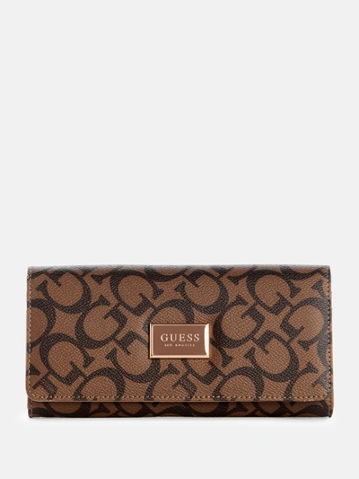Guess Factory Abree Logo Multi-organizer Wallet In Brown