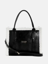 GUESS FACTORY BISCOE SHEARLING TRIM TOTE
