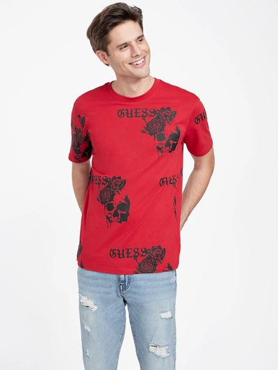 Guess Factory Reaper Logo Tee In Red