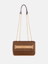 Guess Factory Creswell Logo Convertible Crossbody In Brown