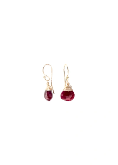 A Blonde And Her Bag Jill Short Drop Earring In Ruby In Red