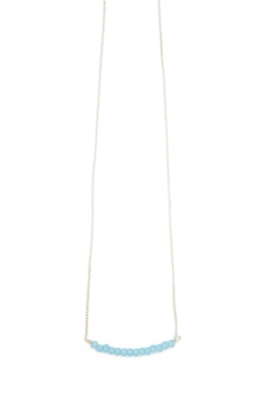 A Blonde And Her Bag Michelle Bar Demi Fine Necklace In Chalcedony In Blue