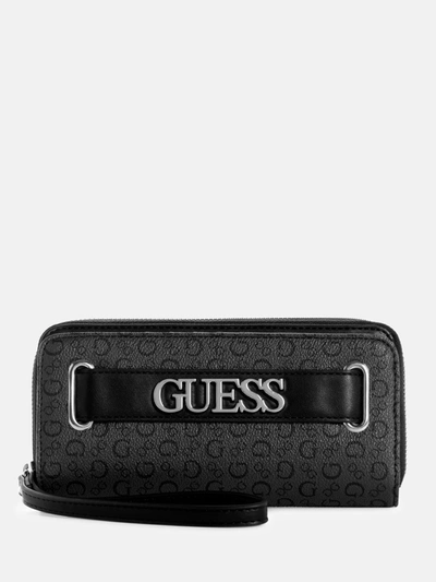 Guess Factory Creswell Logo Multi-organizer Wristlet In Black