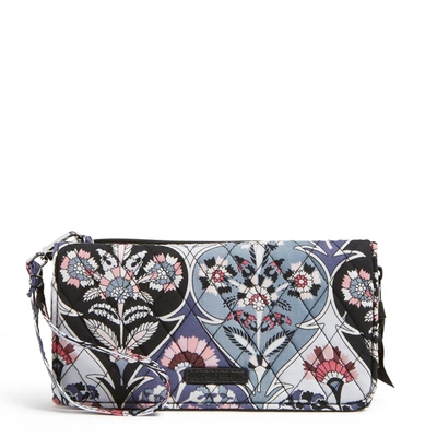 Vera Bradley Cotton Rfid Wallet Crossbody In Grey