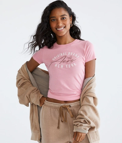 Aéropostale Original Brand Butterfly Graphic Tee In Pink