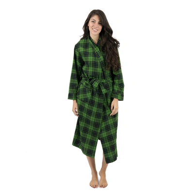 LEVERET CHRISTMAS WOMENS FLANNEL ROBE PLAID