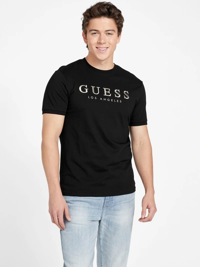 Guess Factory Birk Logo Tee In Black