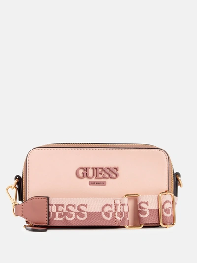 Guess Factory Lewistown Color-block Crossbody In Pink