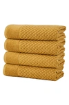 Woven & Weft Diamond Textured 6-pack Cotton Towels In Marigold