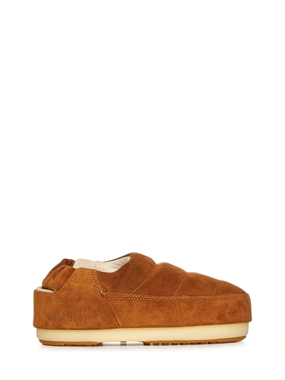 Moon Boot Tan Evolution Slippers In Brown