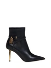 Tom Ford Leather Ankle Boots With Padlock In Nero