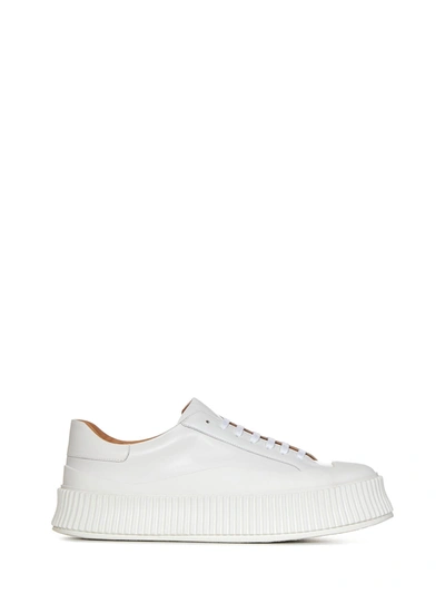 Jil Sander Recycled Canvas Sneakers In White